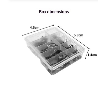 Bulk Fishhook Box – Perforated Black Fishing Hooks, 100 to 600 Pieces