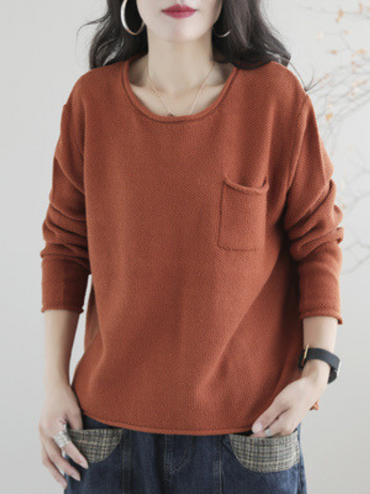 Cozy Retro Women's Knit Loose Sweater | Eva Trends