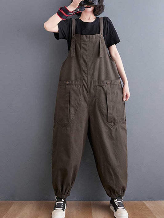 Cotton Nine-Point Overalls - Relaxed & Comfortable | Eva Trends