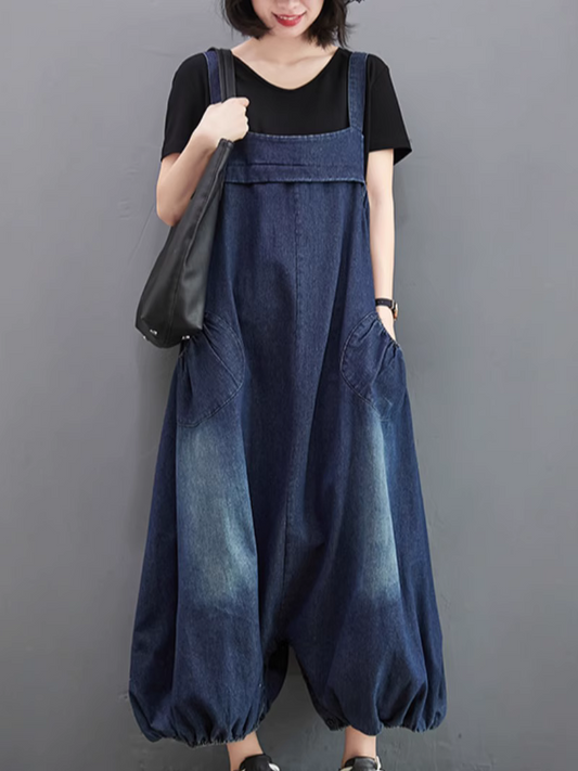 Bib Dungarees - Relaxed Wide-Leg Fit | Eva Trends
