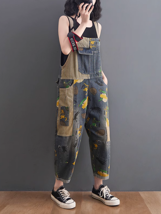 Large Size Cartoon Overalls - Playful & Stylish | Eva Trends