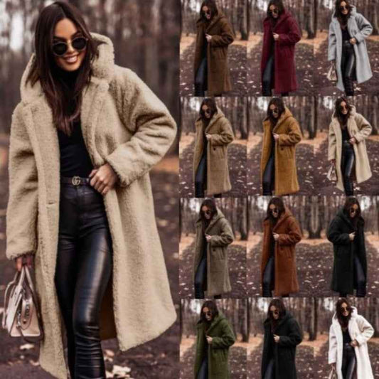 Women's Oversized Hooded Teddy Coat – Plush Warm Winter Coat