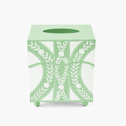 Green Floral Ikat Tissue Box