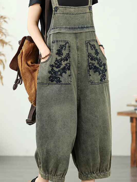 Stylish Women's Summer Floral Pocket Overalls | Eva Trends