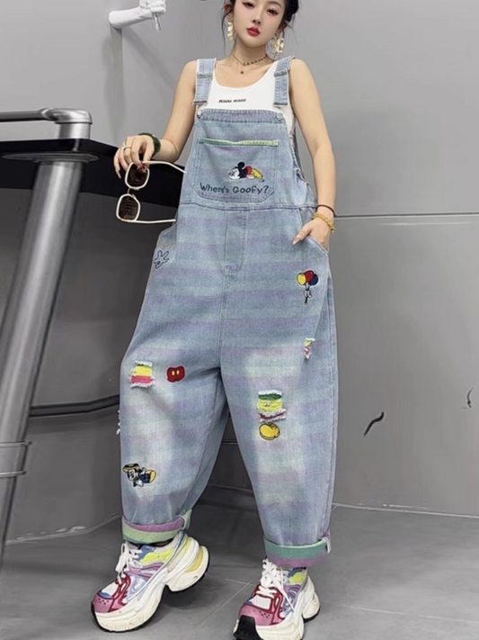 Cool and Comfy Baggy Denim Overalls for Women | Eva Trends