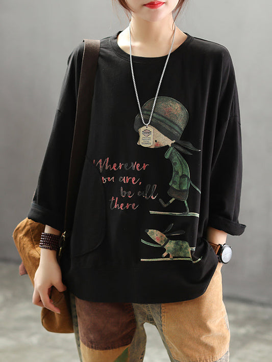 Jodie Chic Vintage Cartoon Women's  Top | Eva Trends
