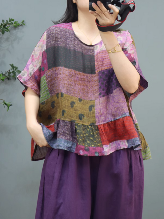 Trendy Women's Printed Round Neck Top | Eva Trends