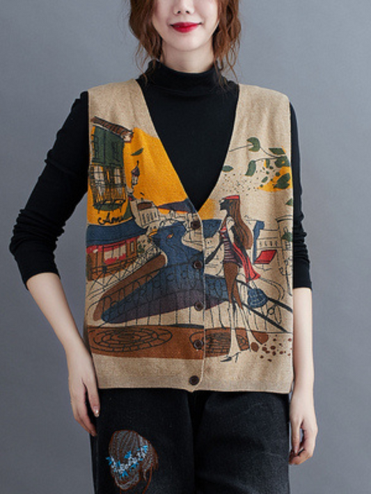 Trendy Women's Print Knitted Cardigan | Eva Trends