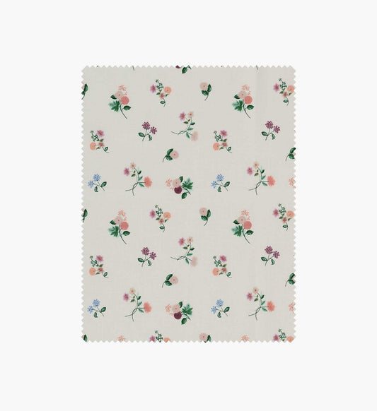 Ditsy Dahlia Cotton Fabric - Cream