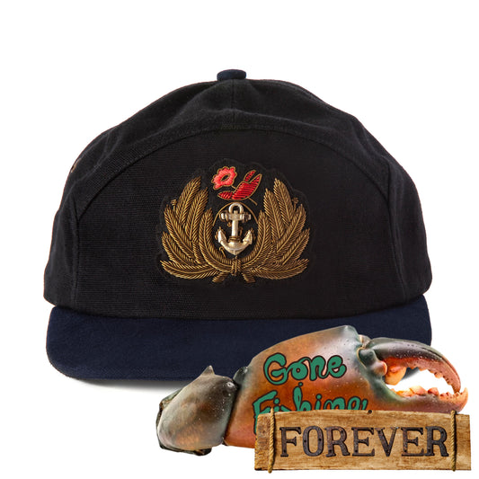 'Claws N' Roses' 7-Panel Souvenir Cap (Black / Navy)