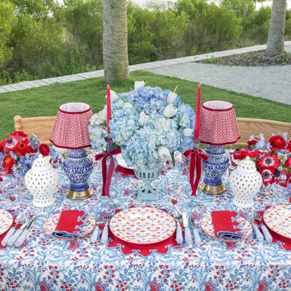 Blue & Red Floral Trellis Starter Plates (Set of 4)