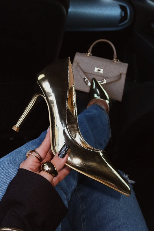 Kylan Heel Pumps - Gold