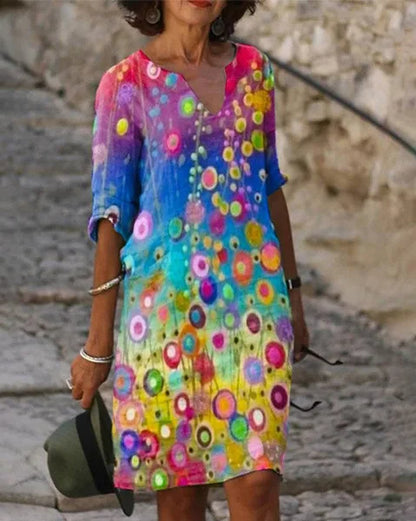 New Spring Women Loose Vintage Ruffles Dress Summer Large Big Printed Boho Casual Party Elegant Dresses