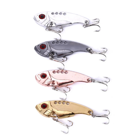 Metal VIB Cicada Fishing Lure – 3D Eyes Hard Bait with Treble Hook, 3g/7g/11g