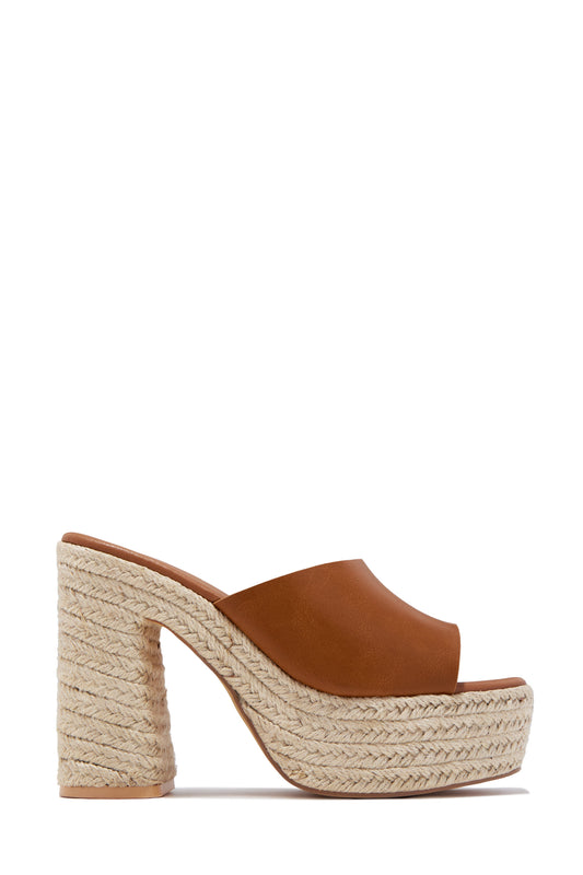 Zuleyma Platform Espadrille Heel - Tan