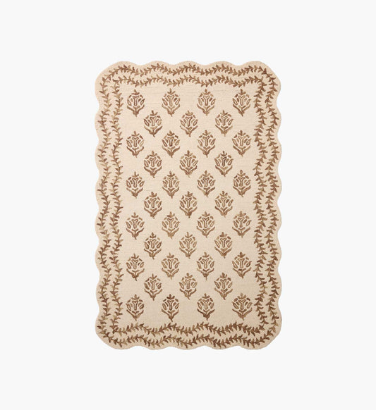 Lisette Wool Hooked Rug - Ivory & Natural