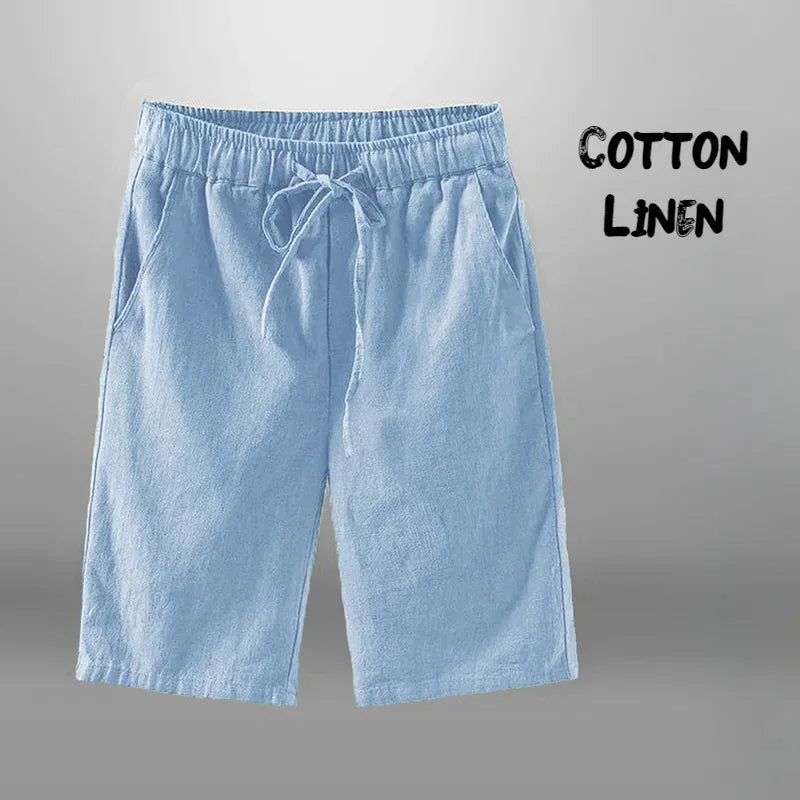 Men Shorts for Men Cotton Linen Casual Breathable Beach Shorts Men's Short Sweatpants Vacation Gym Basketball