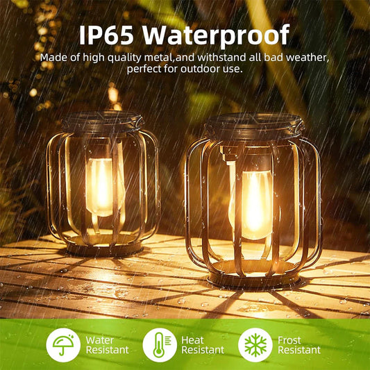 Solar LED Hanging Lantern – IP65 Waterproof, 800mAh, Auto Dusk-to-Dawn, Metal