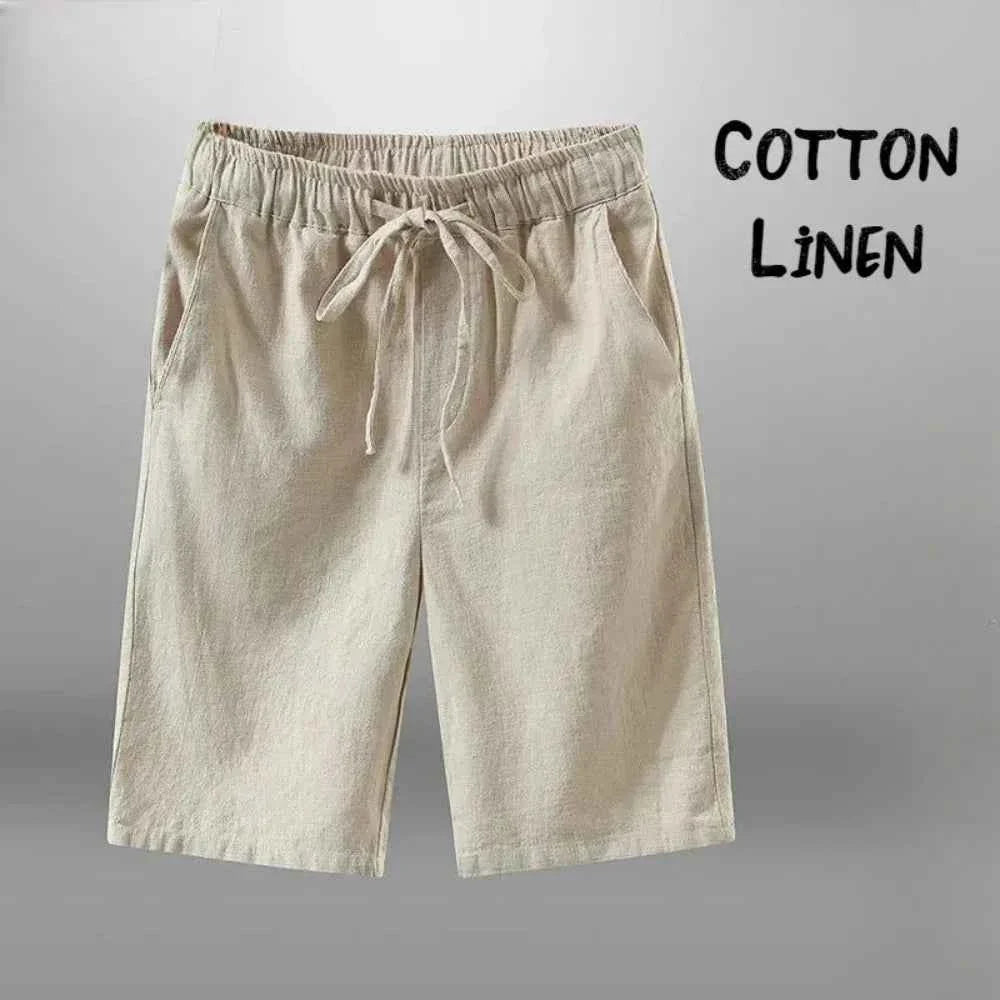 Men Shorts for Men Cotton Linen Casual Breathable Beach Shorts Men's Short Sweatpants Vacation Gym Basketball