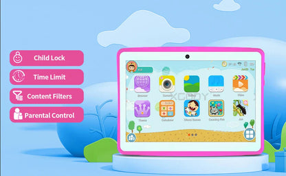 2024 New BDF Tablet Android12 Kids Tablets 10.1 Inch 4GB+64GB Wifi+Sim Card 3G Internet Children Students Educational Gift Table