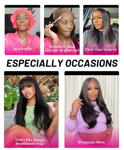 99J Burgundy Glueless Wig - Brazilian Straight Human Hair Lace Front Wig 24 Inch