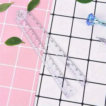 1pc Acrylic Folding Ruler - Ideal for School & Office Needs!