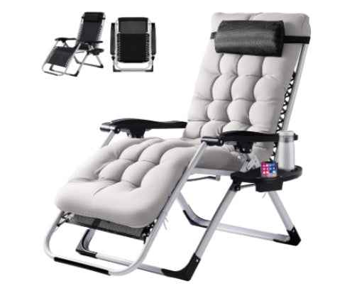 Zero Gravity Reclining Chair with Removable Cushion – Outdoor Lounge Chair