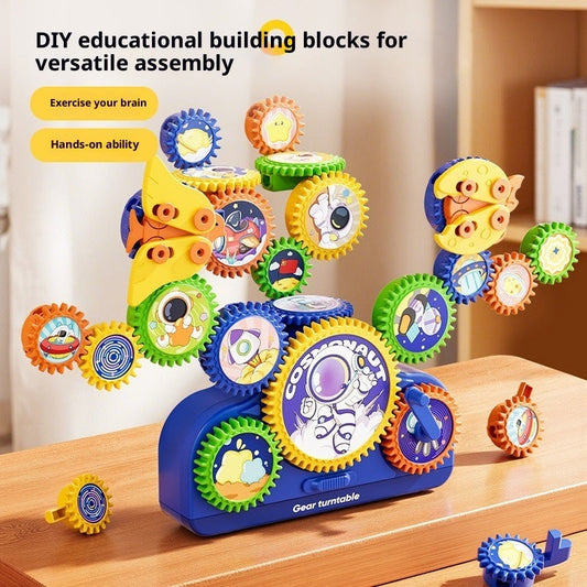 Children's Electric Building Blocks Variable Gear Rotating Assembly Puzzle Toy