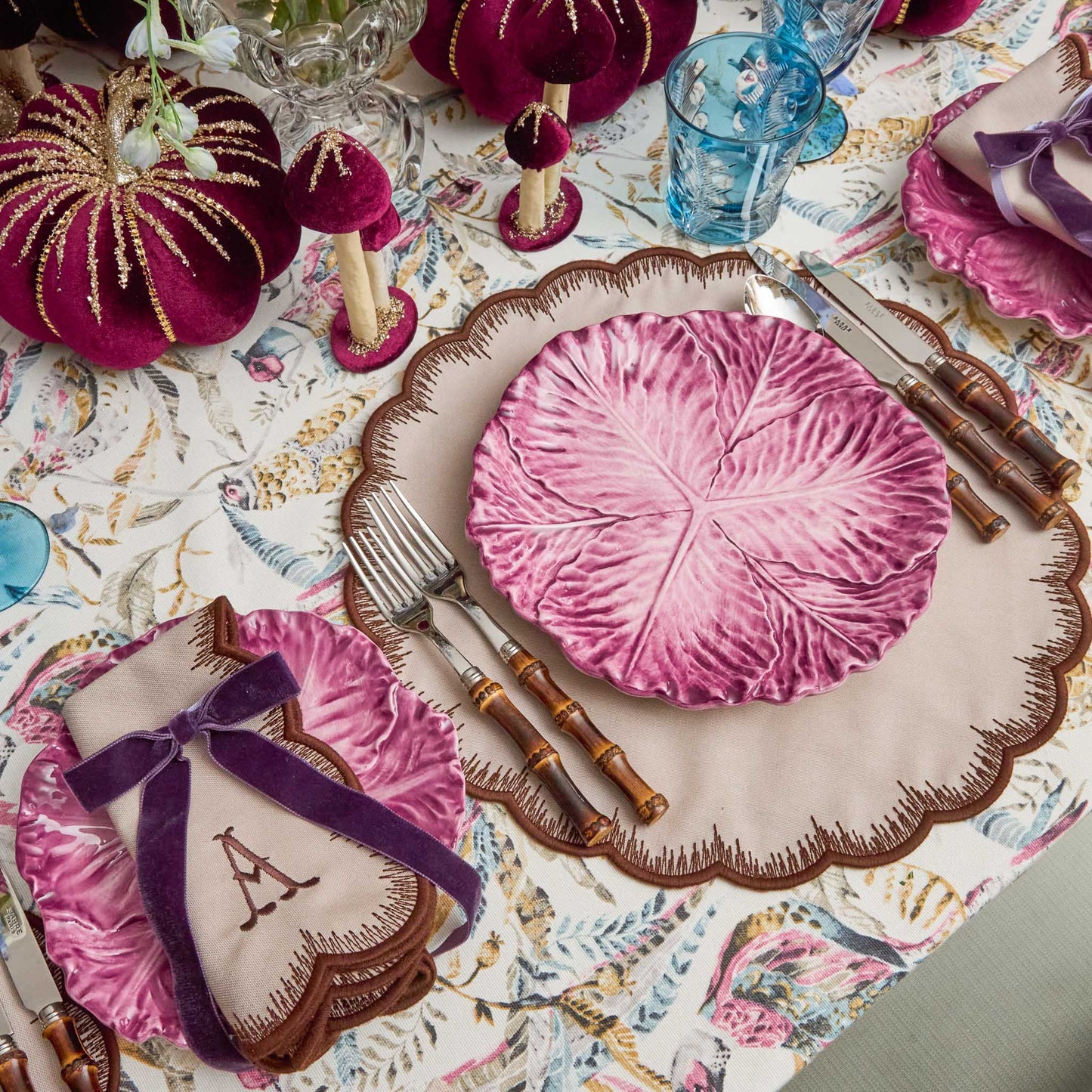 Taupe & Chocolate Isabella Placemats (Set of 4)