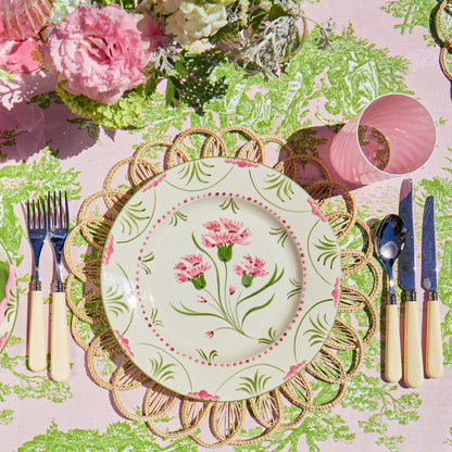 Pink & Green Santa Kristina Dinner & Starter Plates (Set of 8)