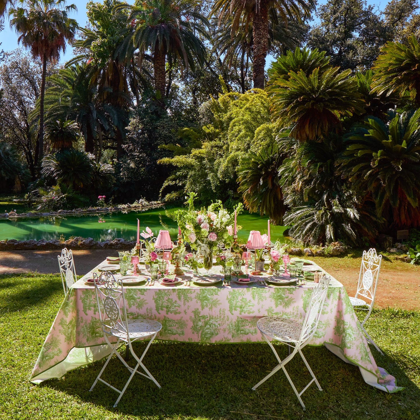 Green & Pink Gisele Placemats & Napkins (Set of 4)