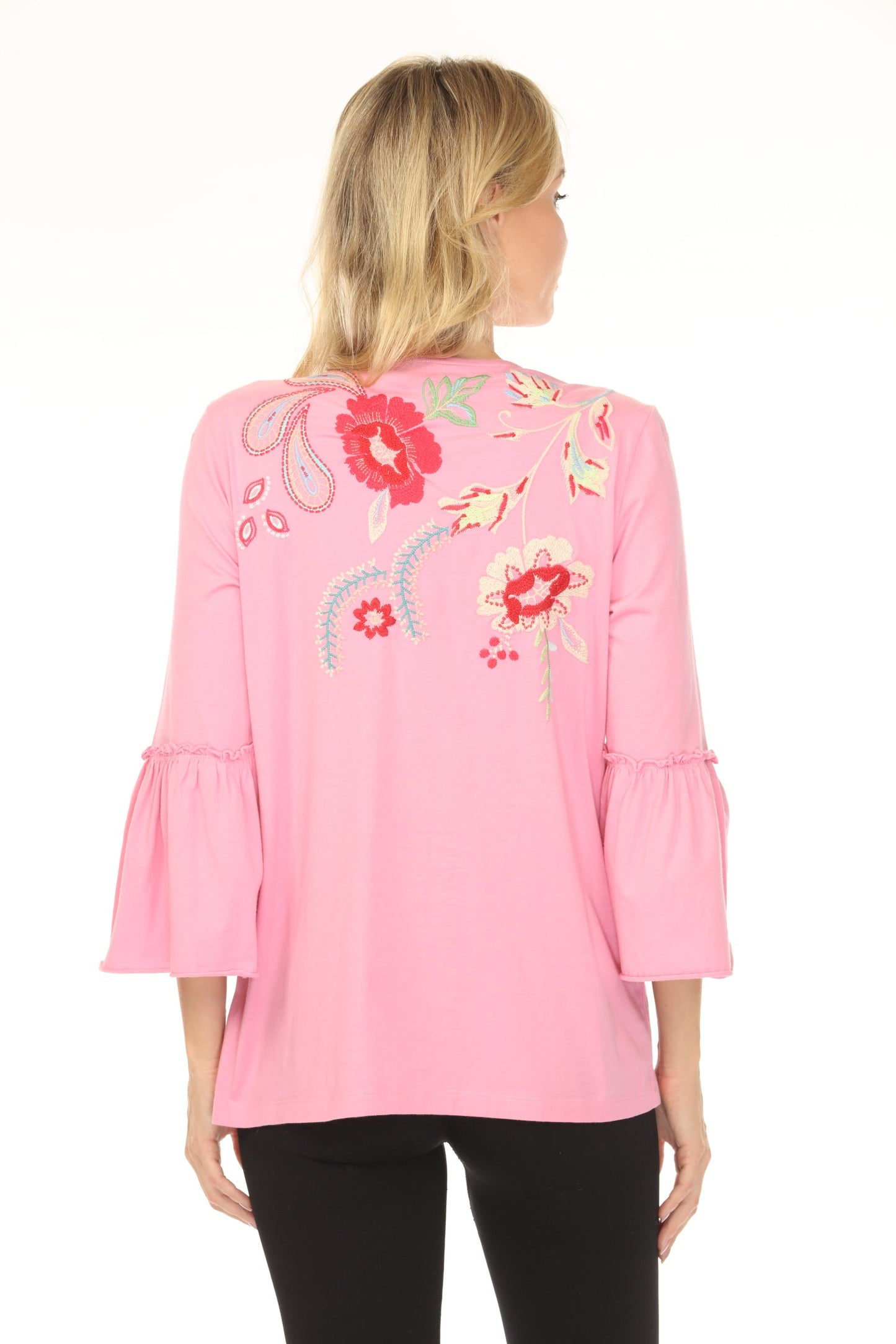 Johnny Was JWLA Freyde Ruffle Sleeve T-Shirt J10525-1 *