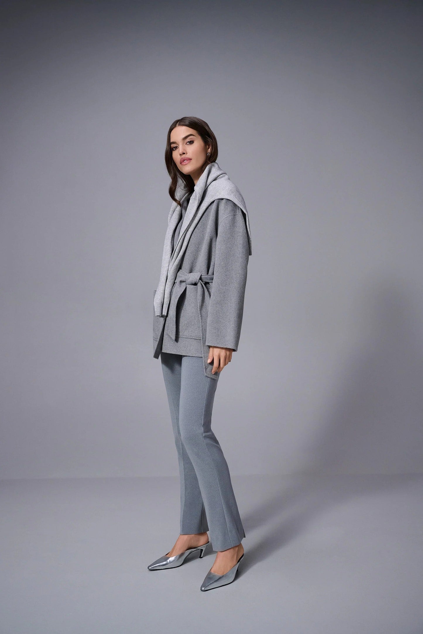 Joseph Ribkoff Belted Short Wrap Kimono Coat 253952