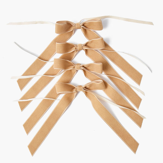 Oat Velvet Bow (Set of 4) - 20cm