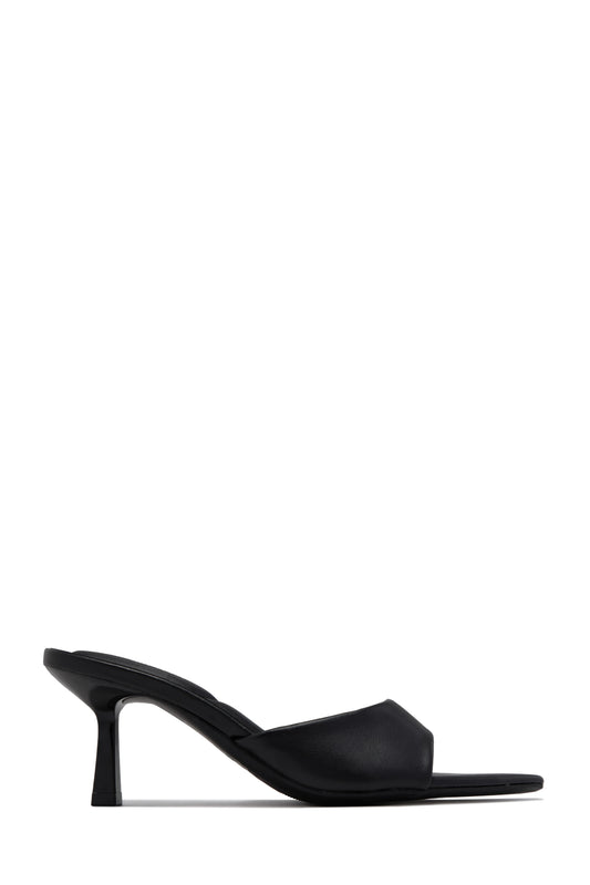 Ivanna Mid Heel Mules - Black PU