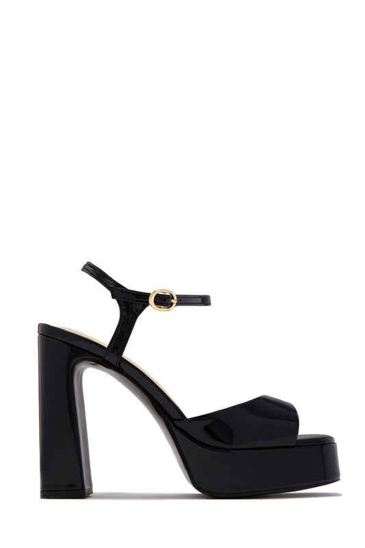 Catalina Platform Chunky Heels - Black
