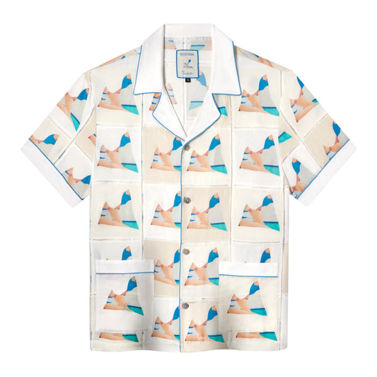 ‘Tom Wesselmann - Seascape Drop-Out’ Patchwork (Silk & Cotton Twill)