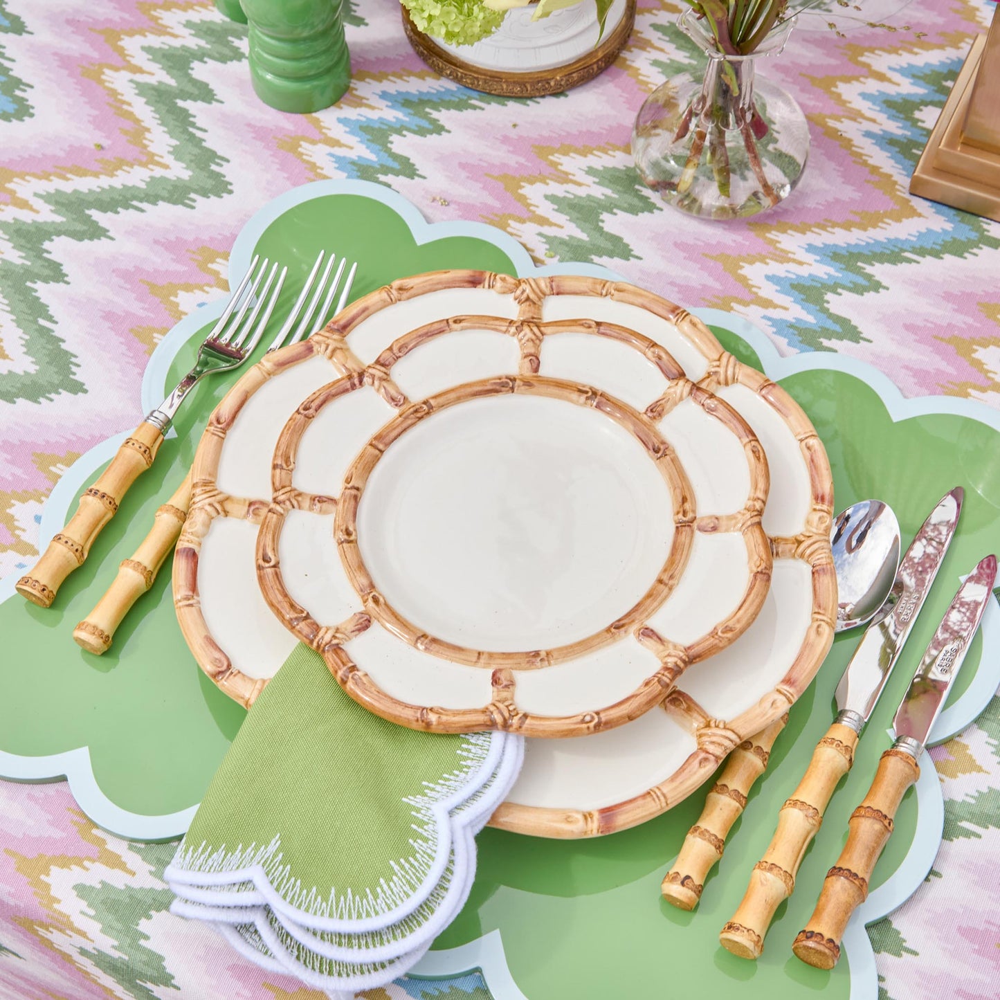 Petal Bamboo Ceramic Dinner Plate