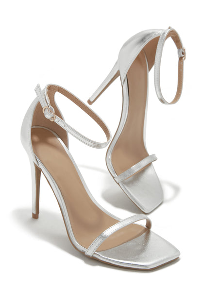 Celebrate Life Single Sole High Heels - Silver
