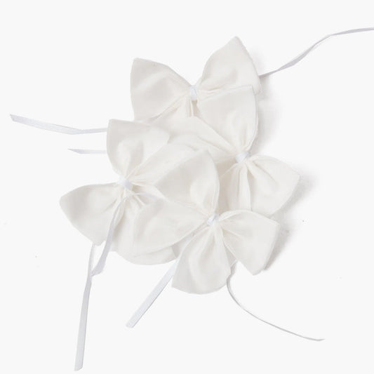 Snow White Velvet Napkin Bows (Set of 4)