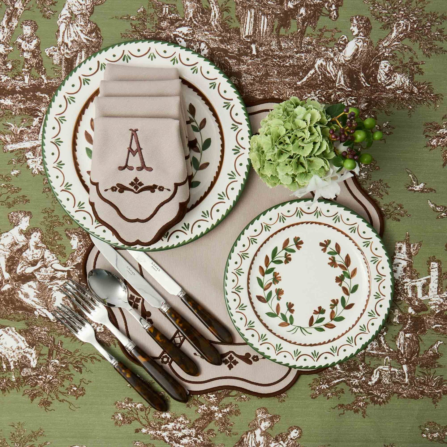 Taupe & Chocolate Doris Napkins (Set of 4)