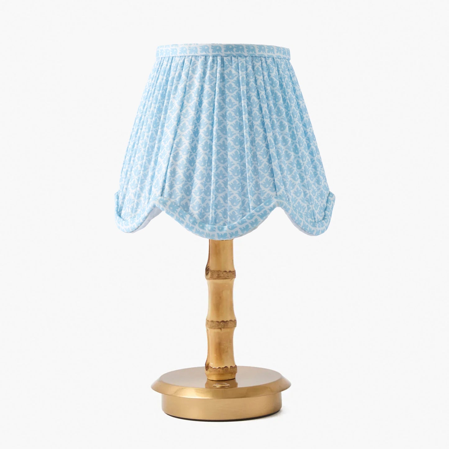 Soft Blue Lotus Deep Scalloped Lampshade (18cm)